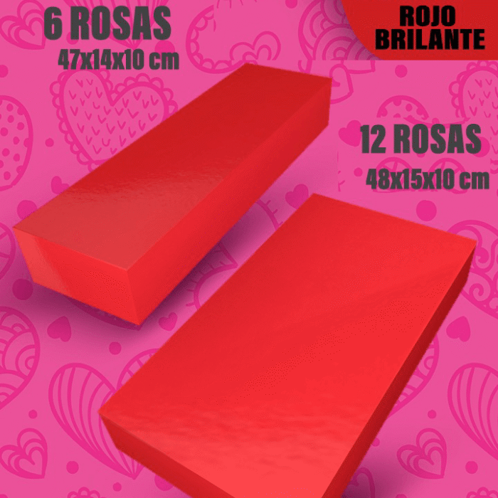 Caja lisa Rosas Roja