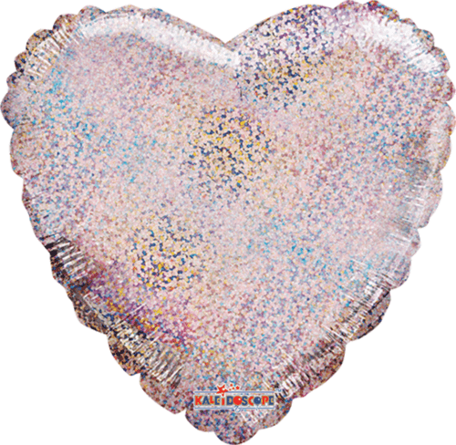 Globo 26 corazon Plata Holografico