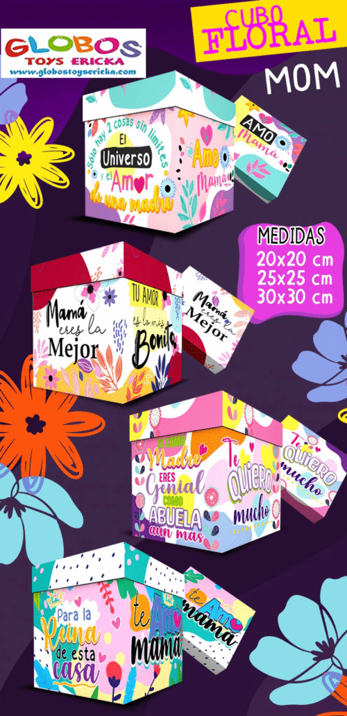 Cubo floral Mom