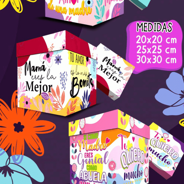 Cubo floral Mom