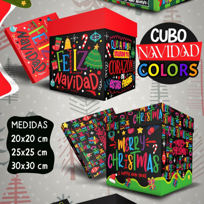 Cubo Navidad Colors